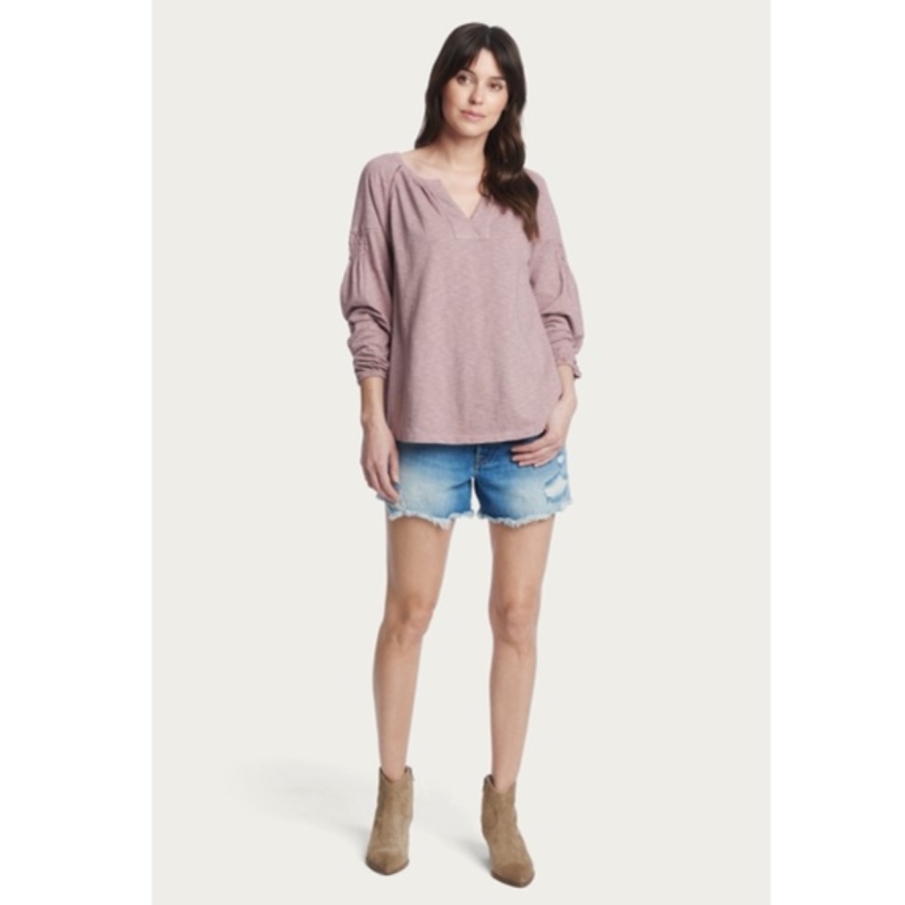 Frye Smocked Knit Peasant Flowy Top  L NWT - Picture 2 of 8